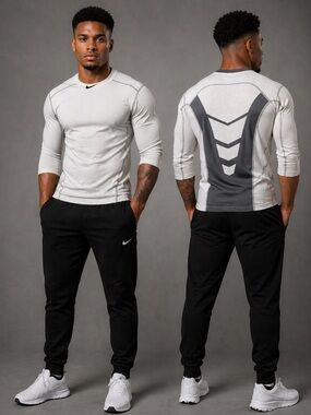 Nike Pro Hypercool Long Sleeve Dri-FIT Training Shirt White Gray Mens M